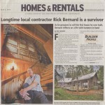 Article on cover of Home section of the Oregonian featuring Rick Bernard Custom Builder as a Survivor.