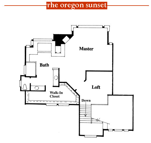 Oregon Sunset 1996 Street of Dreams home by Rick Bernard of Bernard Custom Homes - 2nd Floor Plan.